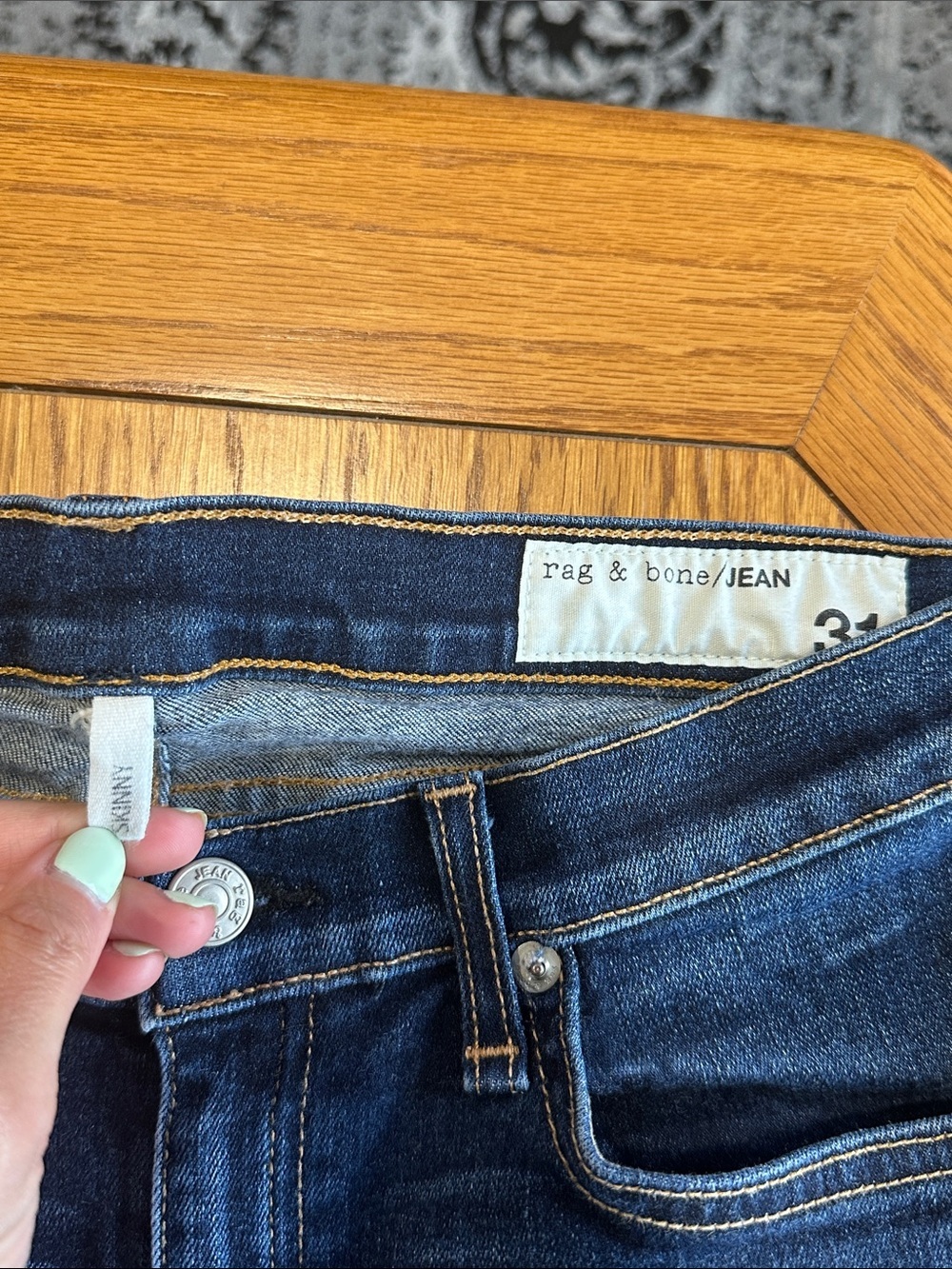 *RAG & BONE* Dark Blue Kensington Slim Skinny Jeans Size 31 - Picture 8 of 9